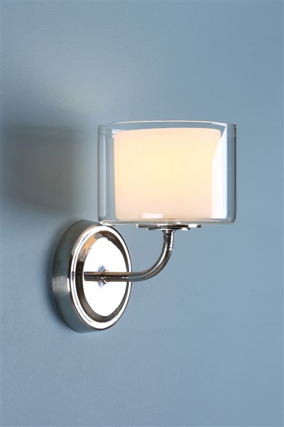 (image for) Laura Ashley Southwell Wall Light Polished Nickel & Glass Shade
